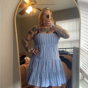 Kohl's Light Blue Striped Mini Dress